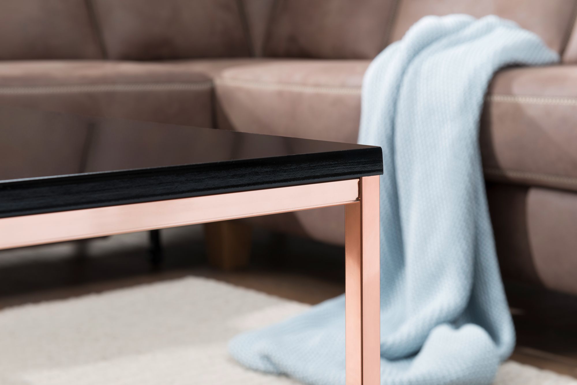 FineBuy Couchtisch 120 x 45 x 60 cm Metall Holz Sofatisch schwarz, Design Wohnzimmertisch quadratisch, Stubentisch mit Metallgestell, Kaffeetisch klein, Wohnzimmer Loungetisch modern | Farbe: Gold