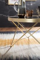 FineBuy Couchtisch Schwarz Gold Glasplatte Wohnzimmertisch Ø 82 cm – Ansicht 5
