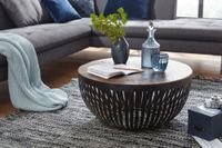 Couchtisch FineBuy Sofatisch 70 cm Tisch Holz Massiv Metall Wohnzimmertisch – Ansicht 2