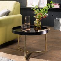 FineBuy Couchtisch JESI Sofatisch rund Tabletttisch Beistelltisch Retro Metall – Ansicht 1