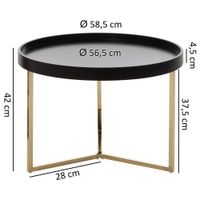 FineBuy Couchtisch JESI Sofatisch rund Tabletttisch Beistelltisch Retro Metall – Ansicht 3