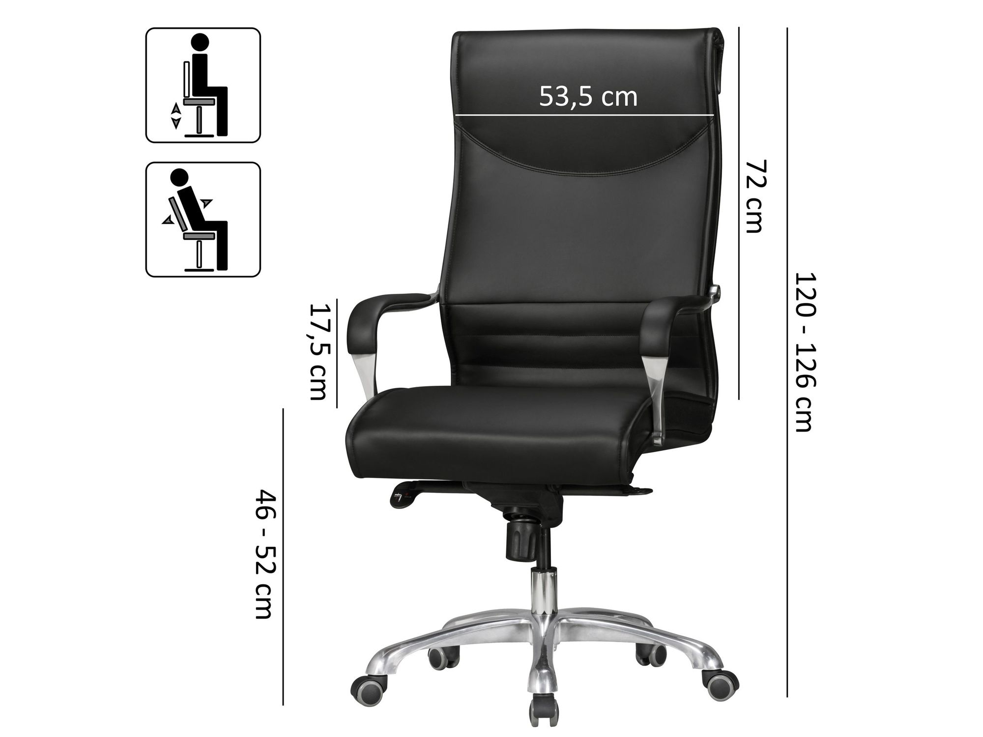 FineBuy Bürostuhl BIGBOSS Kunstleder Chefsessel ergonomisch Drehstuhl 150 kg XXL – Ansicht 3