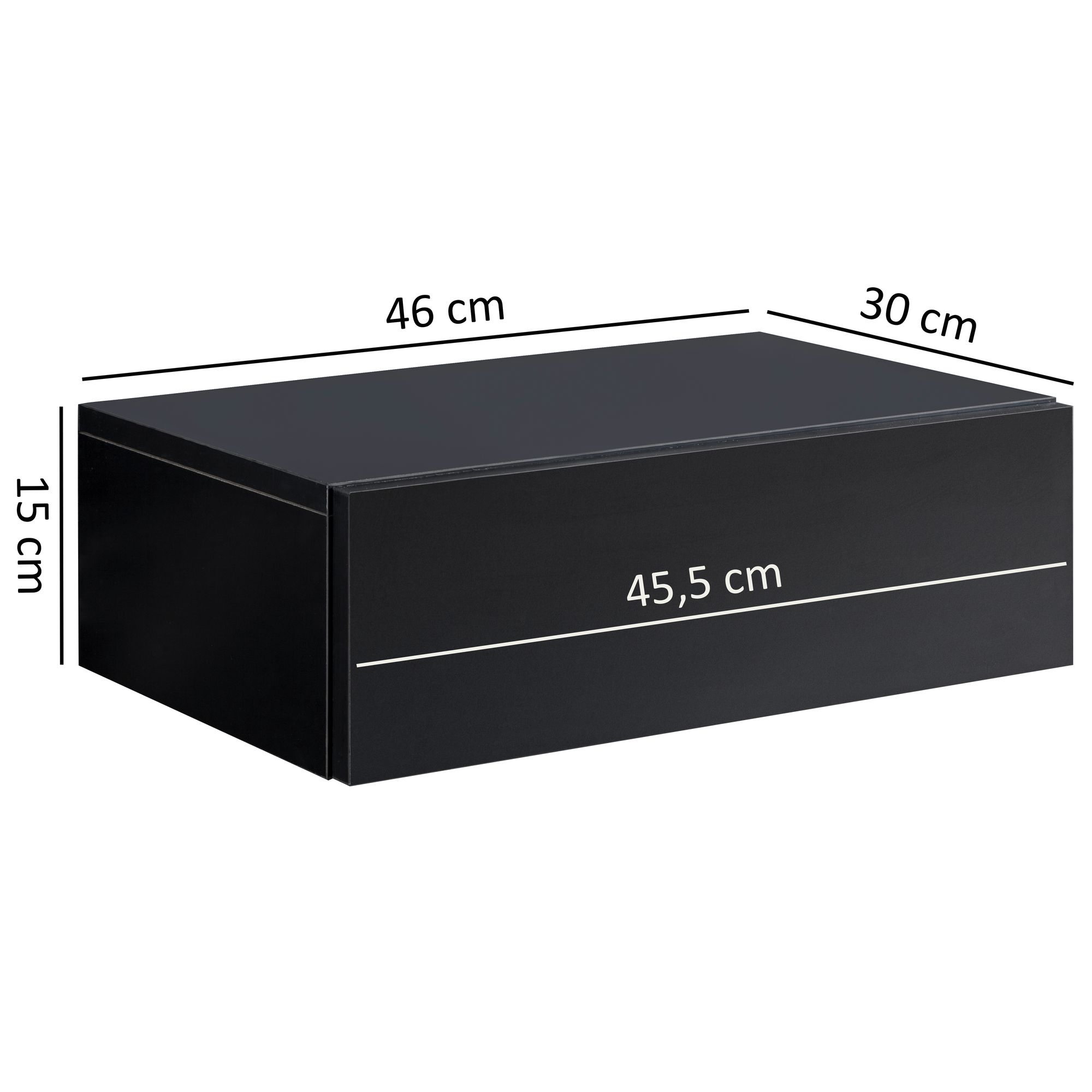 FineBuy Nachtkonsole ZADAR für Wandmontage 46x15x30cm Nachttisch Holz, Wandregal mit Schublade, Nachtschrank Wandboard für Boxspringbett schwebend, Wandkonsole Nachtkästchen hängend | Farbe: Weiß