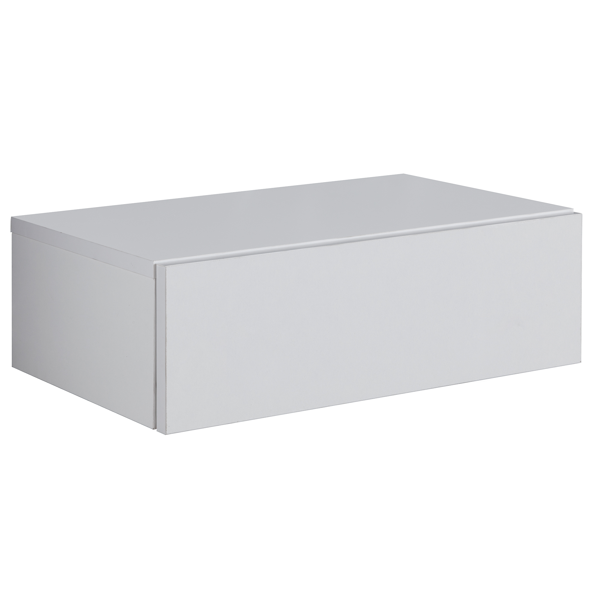 FineBuy Nachtkonsole ZADAR für Wandmontage 46x15x30cm Nachttisch Holz, Wandregal mit Schublade, Nachtschrank Wandboard für Boxspringbett schwebend, Wandkonsole Nachtkästchen hängend | Farbe: Weiß