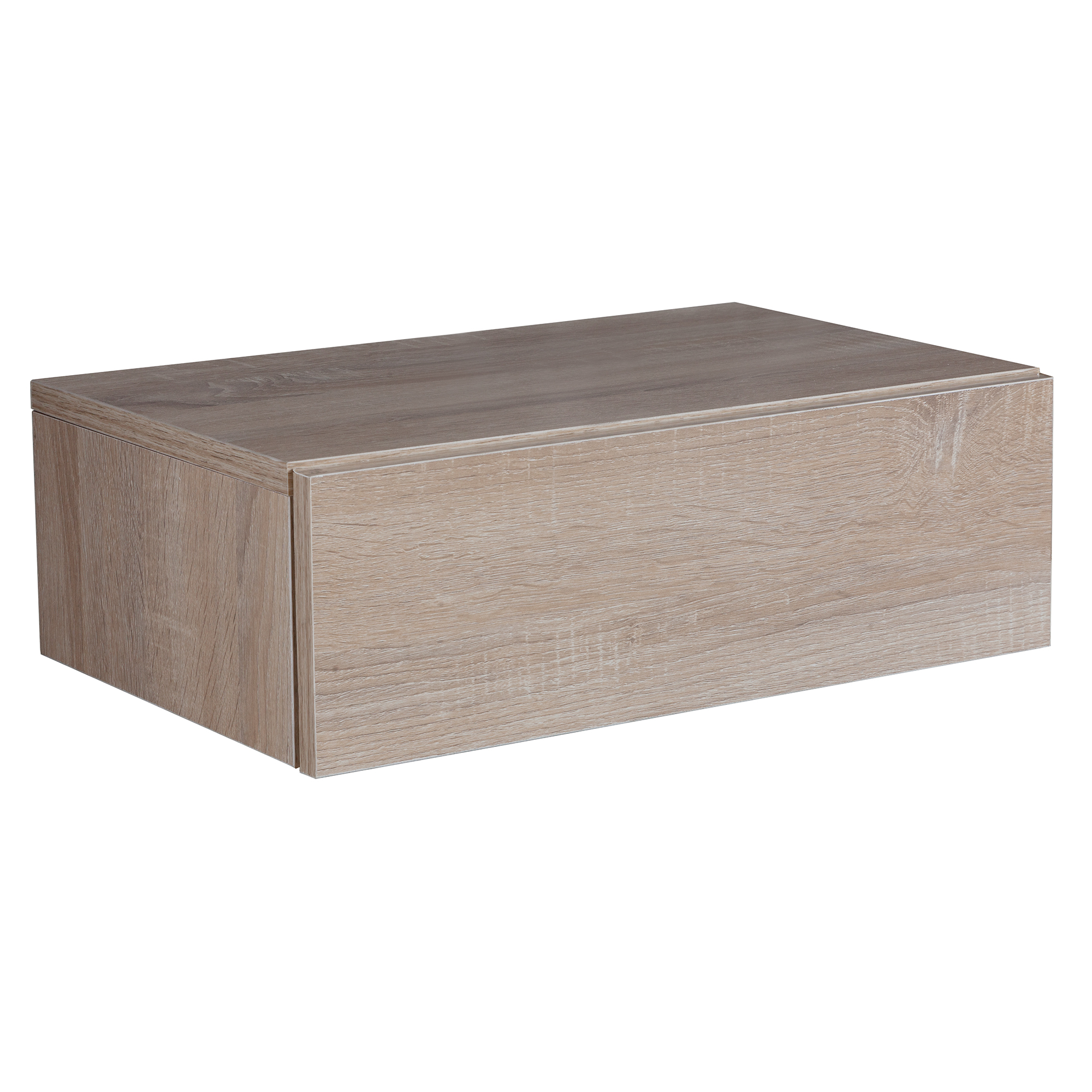 FineBuy Nachtkonsole ZADAR für Wandmontage 46x15x30cm Nachttisch Holz, Wandregal mit Schublade, Nachtschrank Wandboard für Boxspringbett schwebend, Wandkonsole Nachtkästchen hängend | Farbe: Weiß