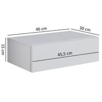 Wandregal mit Schublade Nachtkommode Nachtschrank hängend schwebend Wandboard – Ansicht 3