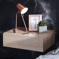 Wandregal mit Schublade Nachtkommode Nachtschrank hängend schwebend Wandboard – Ansicht 1