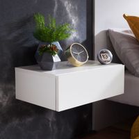 Wandregal mit Schublade Nachtkommode Nachtschrank hängend schwebend Wandboard – Ansicht 1