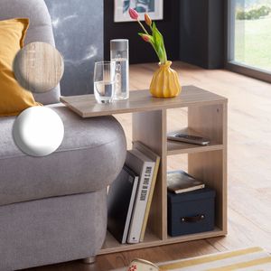 FineBuy Beistelltisch 50x50x30 cm Holz Design Anstelltisch Sofa, Couchtisch klein modern, Kleiner Wohnzimmertisch eckig, Sofatisch Ablagetisch hoch, Schmaler Tisch Wohnzimmer