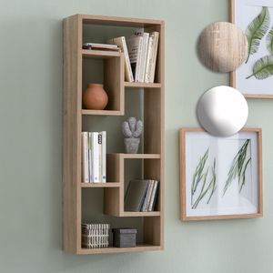 FineBuy Wandregal 36 x 90 x 13,5 cm Holz Design Hängeregal modern, Wandboard freischwebend, Holzregal Regal für die Wand, Bücherregal schmal, Dekoregal Schweberegal hoch 17089