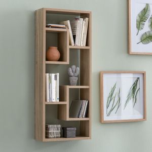 SV50784 FineBuy Wandregal 36 x 90 x 13,5 cm Holz Design Hängeregal modern, Wandboard freischwebend, Holzregal Regal für die Wand, Bücherregal schmal, Dekoregal Schweberegal hoch 17089