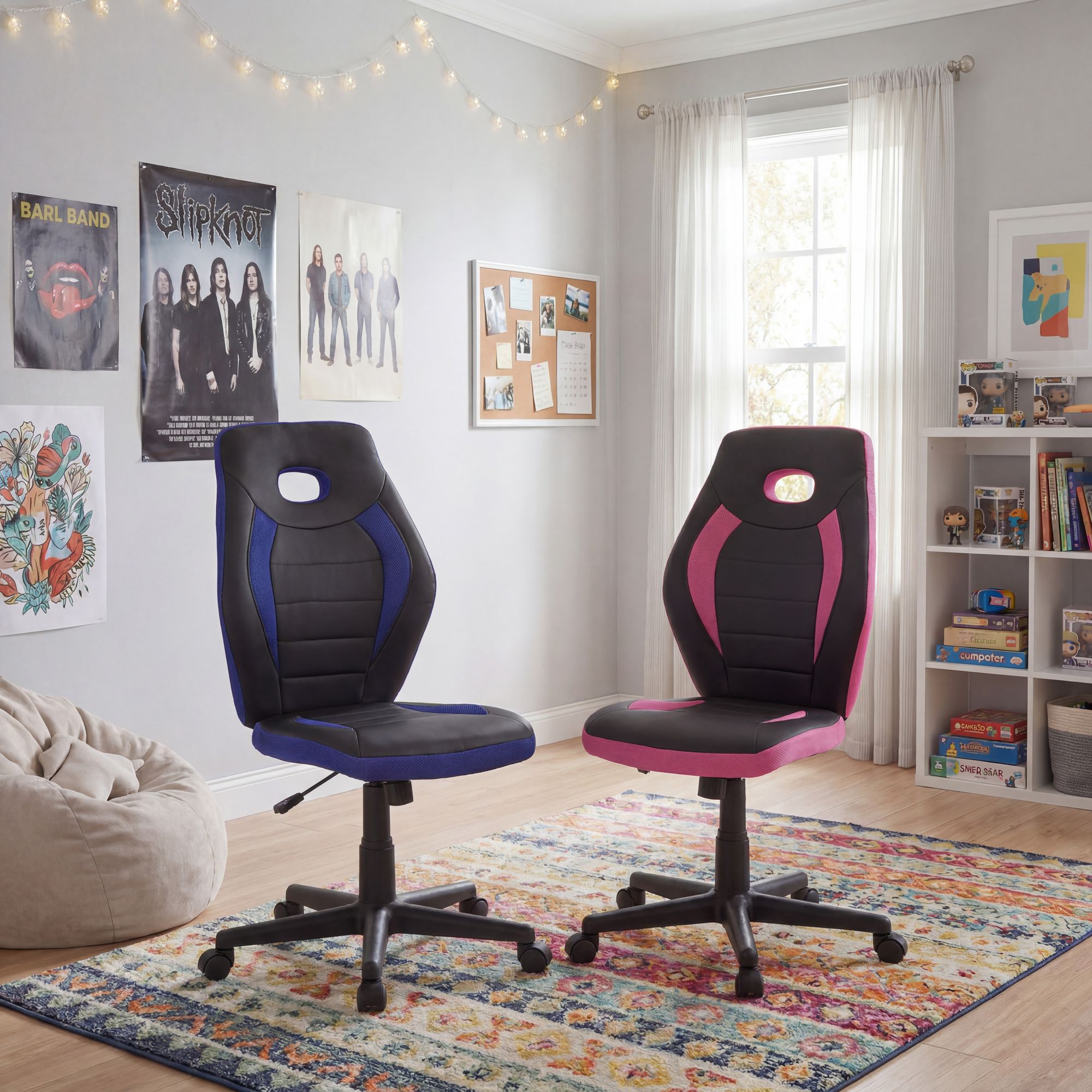 FineBuy Kinderschreibtischstuhl für Kinder ab 6 mit Lehne, Kinderdrehstuhl ergonomisch Kinderbürostuhl, Jugendstuhl höhenverstellbar, Jugendschreibtischstuhl ohne Armlehne