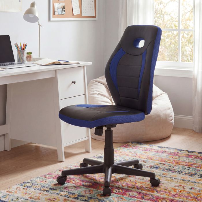 FineBuy Kinderschreibtischstuhl für Kinder ab 6 mit Lehne, Kinderdrehstuhl ergonomisch Kinderbürostuhl, Jugendstuhl höhenverstellbar, Jugendschreibtischstuhl ohne Armlehne