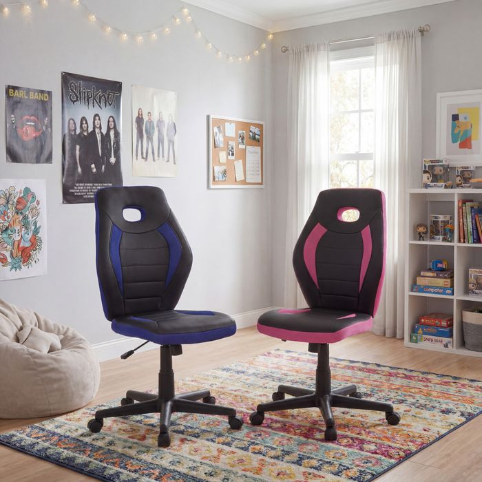 FineBuy Kinderschreibtischstuhl für Kinder ab 6 mit Lehne, Kinderdrehstuhl ergonomisch Kinderbürostuhl, Jugendstuhl höhenverstellbar, Jugendschreibtischstuhl ohne Armlehne