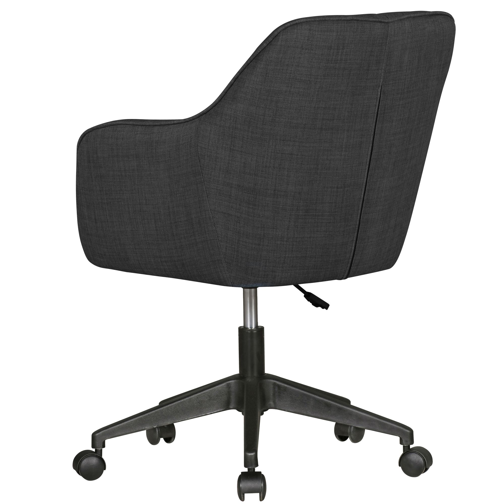 FineBuy Schreibtischstuhl MIAMI Stoff Design Drehstuhl mit Lehne 120 kg, Retro Bürostuhl Drehsessel mit Rollen, Designer Schalenstuhl bequem, PC Stuhl Schreibtischsessel Büro, Bürosessel | Farbe: Grau
