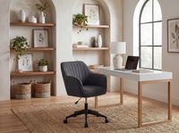 FineBuy Schreibtischstuhl MIAMI Stoff Drehstuhl Bürostuhl 120 kg Schalenstuhl – Ansicht 2
