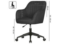 FineBuy Schreibtischstuhl MIAMI Stoff Drehstuhl Bürostuhl 120 kg Schalenstuhl – Ansicht 3