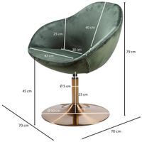 FineBuy Loungesessel SIRAN Drehstuhl Clubsessel Samt Cocktailsessel Barsessel – Ansicht 3