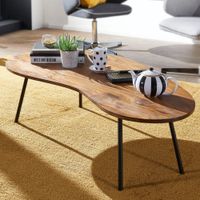 FineBuy Couchtisch FB50927 122x36x63cm Sheesham Nierentisch Tischbeine Metall – Ansicht 1