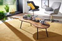 FineBuy Couchtisch FB50927 122x36x63cm Sheesham Nierentisch Tischbeine Metall – Ansicht 2