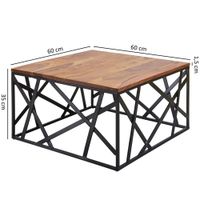 FineBuy Couchtisch Massiv Wohnzimmertisch Holz Sofatisch Tisch Beistelltisch – Ansicht 3