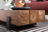 FineBuy Couchtisch Sheesham Massivholz rechteckig 115cm Block Wohnzimmertisch – Ansicht 5