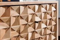 Nachttisch Akazie Massiv Nachtkonsole Boxspringbett Nachtkästchen 2 Schubladen – Ansicht 5
