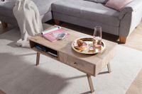 Couchtisch Massivholz rechteckig 95cm Wohnzimmertisch Schublade & Ablagefach – Ansicht 4