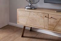 Massives TV-Board 145cm Mango Massivholz hell Fernsehschrank mit 2 Türen & Ablage Lowboard – Ansicht 6