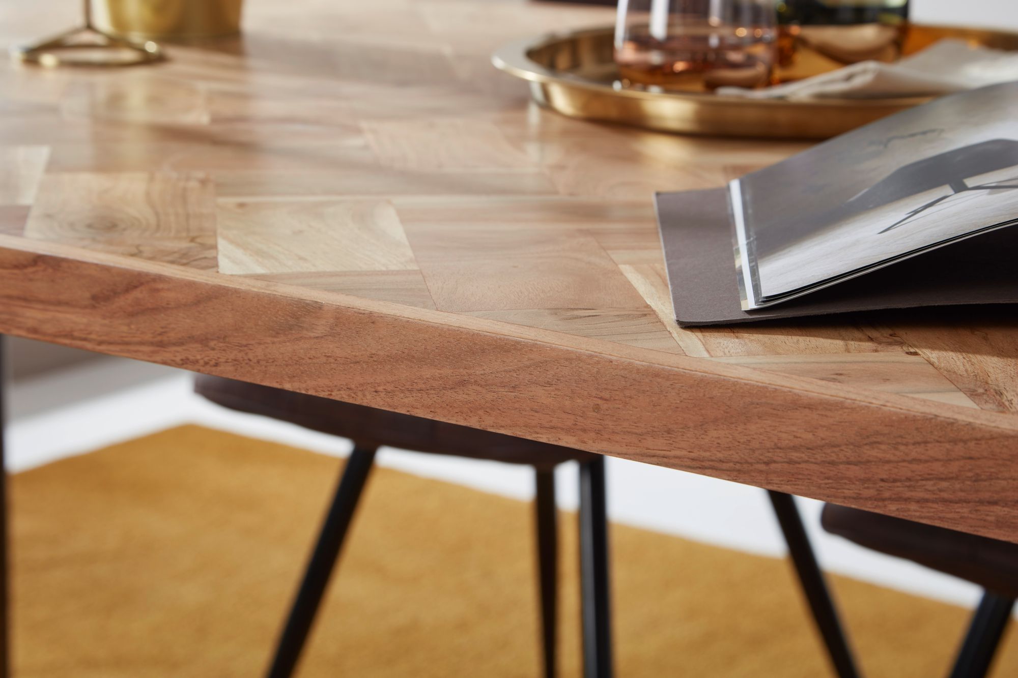 FineBuy Esszimmertisch Massivholz Akazie / Metall Industrial, Esstisch Massiv, Küchentisch Holztisch Esszimmer, Speisetisch Holz, Massivholztisch | Farbe: Braun FineBuy Esszimmertisch Massivholz Akazie / Metall Industrial, Esstisch Massiv, Küchentisch Holztisch Esszimmer, Speisetisch Holz, Massivholztisch | Farbe: Braun