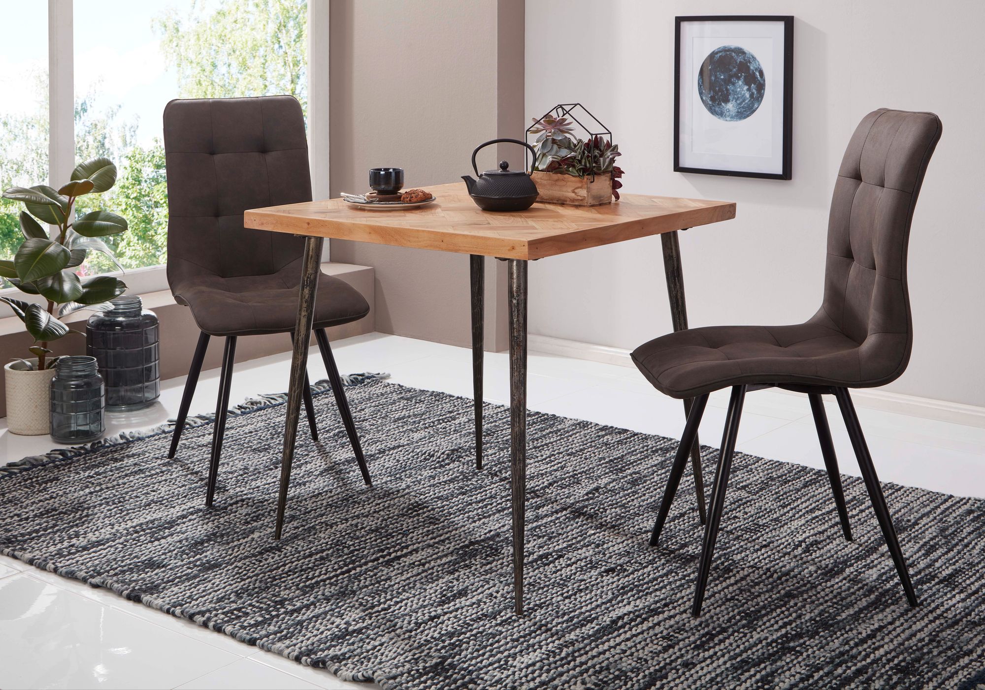 FineBuy Esszimmertisch Massivholz Akazie / Metall Industrial, Esstisch Massiv, Küchentisch Holztisch Esszimmer, Speisetisch Holz, Massivholztisch | Farbe: Braun FineBuy Esszimmertisch Massivholz Akazie / Metall Industrial, Esstisch Massiv, Küchentisch Holztisch Esszimmer, Speisetisch Holz, Massivholztisch | Farbe: Braun