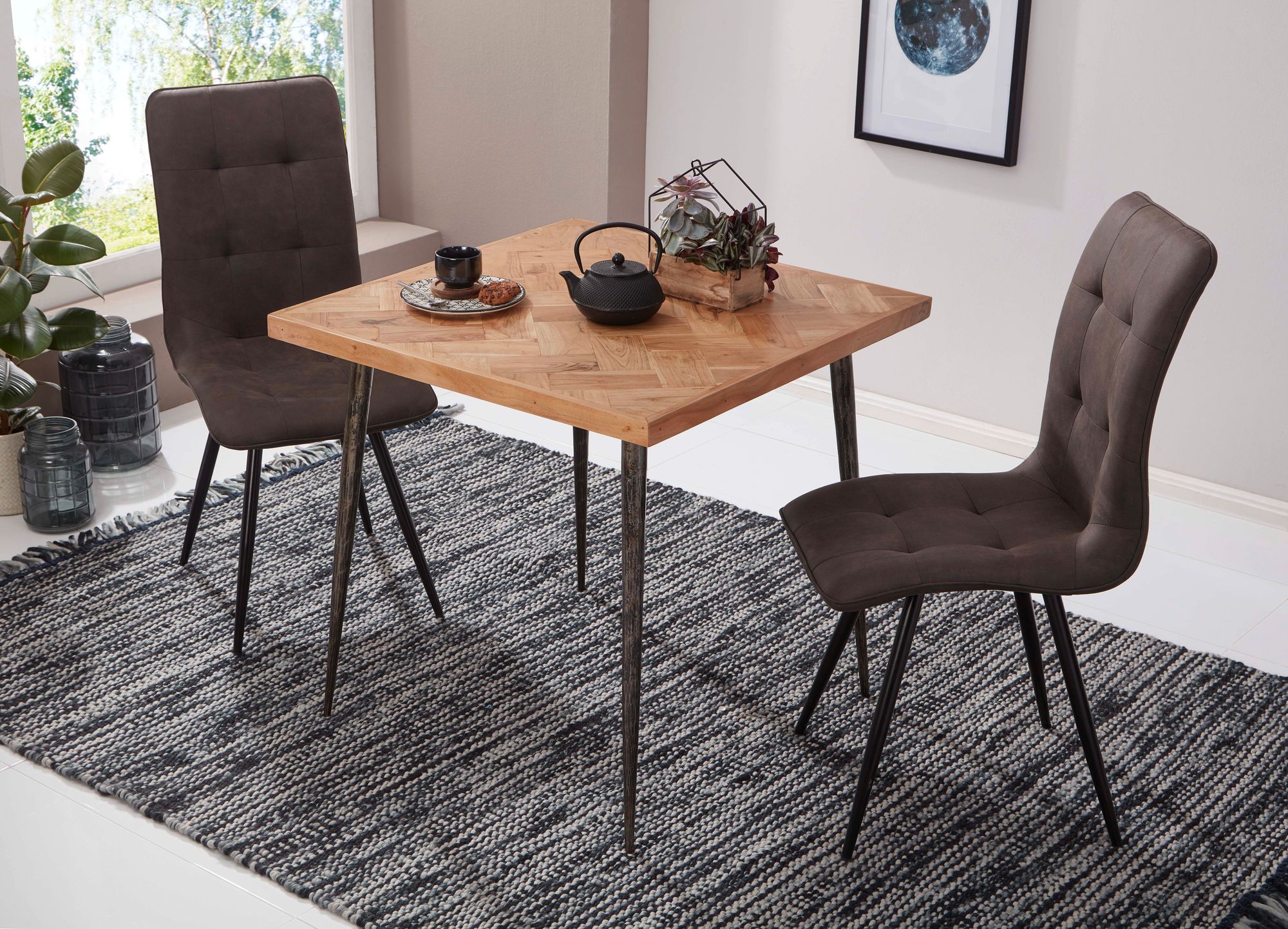 FineBuy Esszimmertisch Massivholz Akazie / Metall Industrial, Esstisch Massiv, Küchentisch Holztisch Esszimmer, Speisetisch Holz, Massivholztisch | Farbe: Braun FineBuy Esszimmertisch Massivholz Akazie / Metall Industrial, Esstisch Massiv, Küchentisch Holztisch Esszimmer, Speisetisch Holz, Massivholztisch | Farbe: Braun