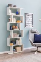 FineBuy Bücherregal FB51366 Standregal weiß Spanplatte Design Aufbewahrungsregal – Ansicht 2