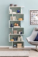 FineBuy Bücherregal FB51366 Standregal weiß Spanplatte Design Aufbewahrungsregal – Ansicht 4