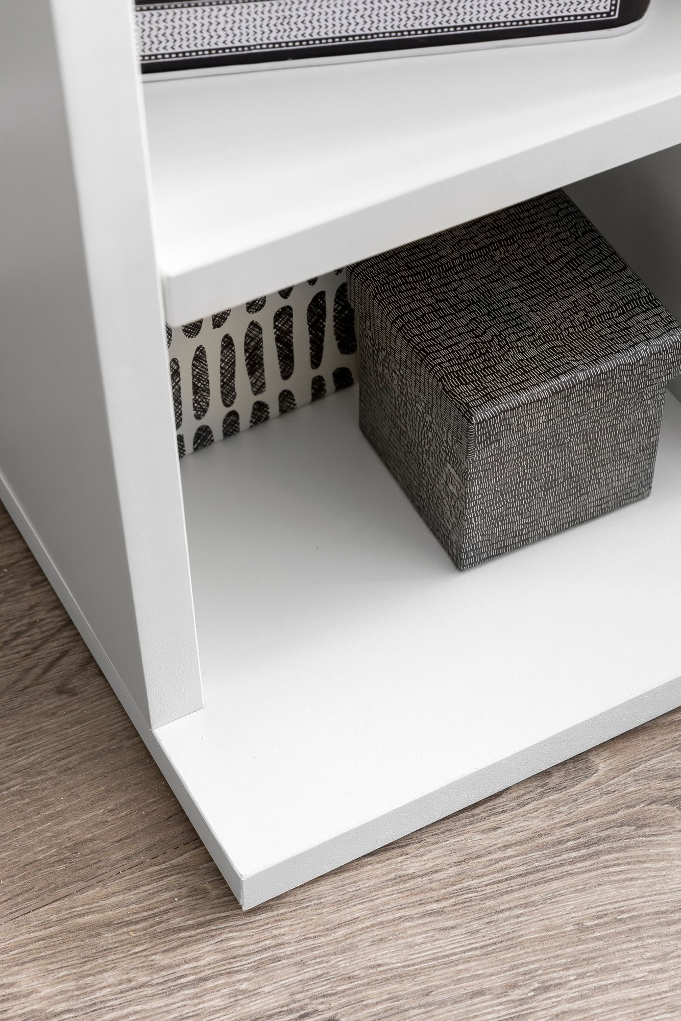 FineBuy Design Bücherregal SV51375 mit 6 Fächern 21 x 91 x 25,5 cm, Standregal Holz Regal Freistehend Flur, Schmales Wandregal Kinderzimmer, Nischenregal Modern | Farbe: Weiß