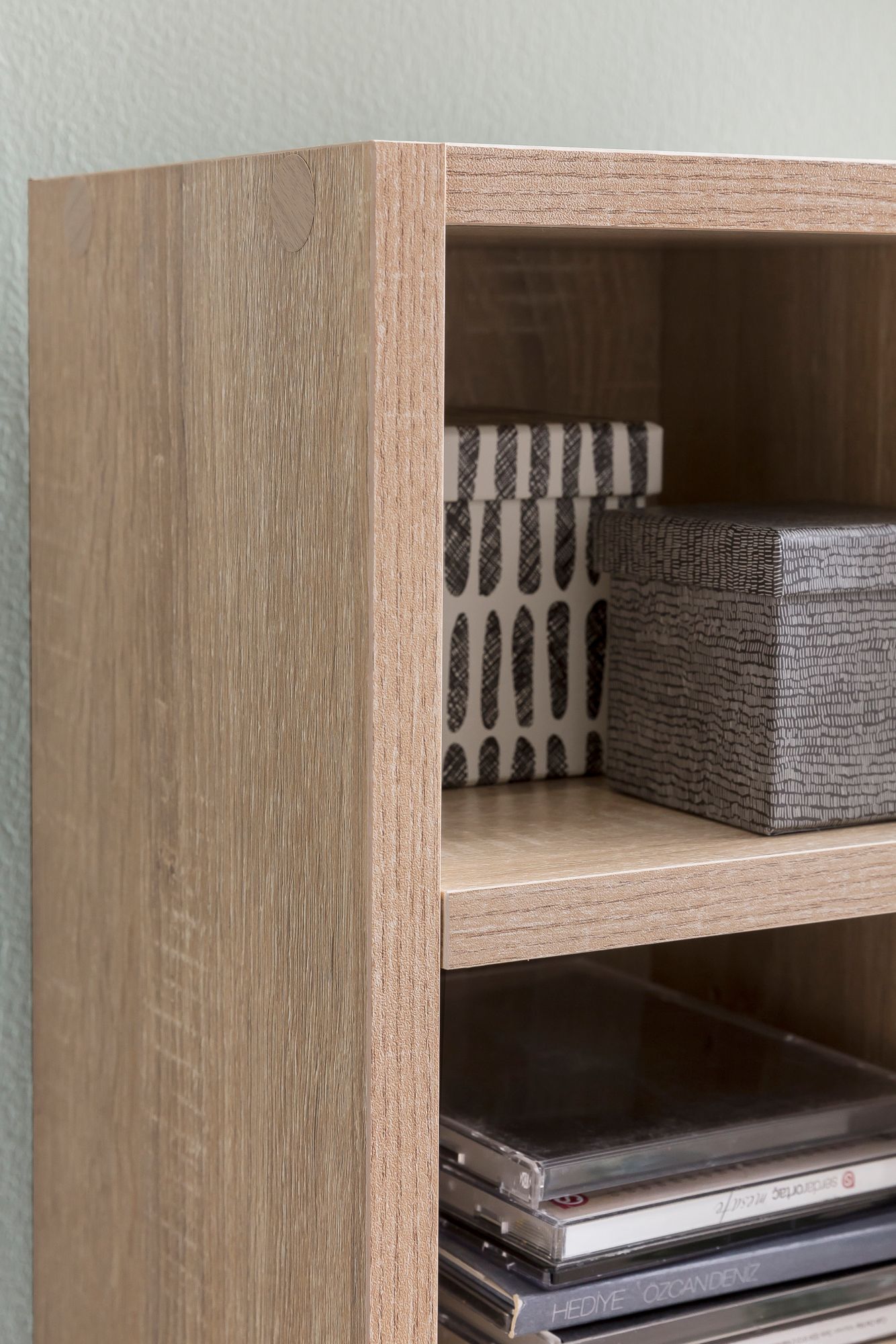 FineBuy Design Bücherregal SV51375 mit 6 Fächern 21 x 91 x 25,5 cm, Standregal Holz Regal Freistehend Flur, Schmales Wandregal Kinderzimmer, Nischenregal Modern | Farbe: Weiß