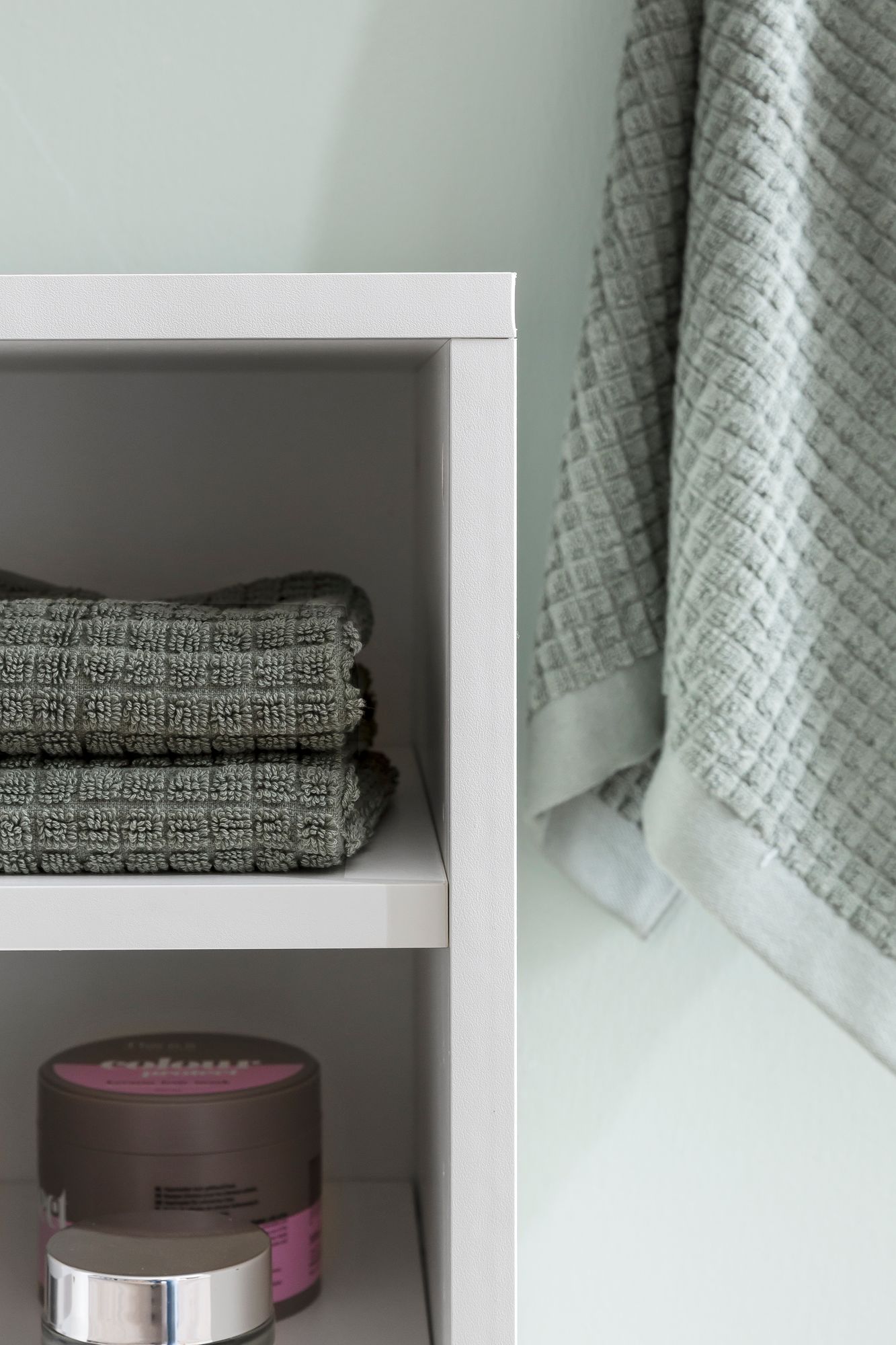 FineBuy Waschbeckenunterschrank 60x55x32 cm weiß mit Tür, Unterschrank Waschbecken Badezimmer, Waschtischunterschrank mit Fächern, Badezimmerschrank mit Ablage | Farbe: Weiß