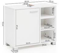 FineBuy Waschbeckenunterschrank FB51390 weiß Badschrank Waschtisch Unterschrank – Ansicht 3