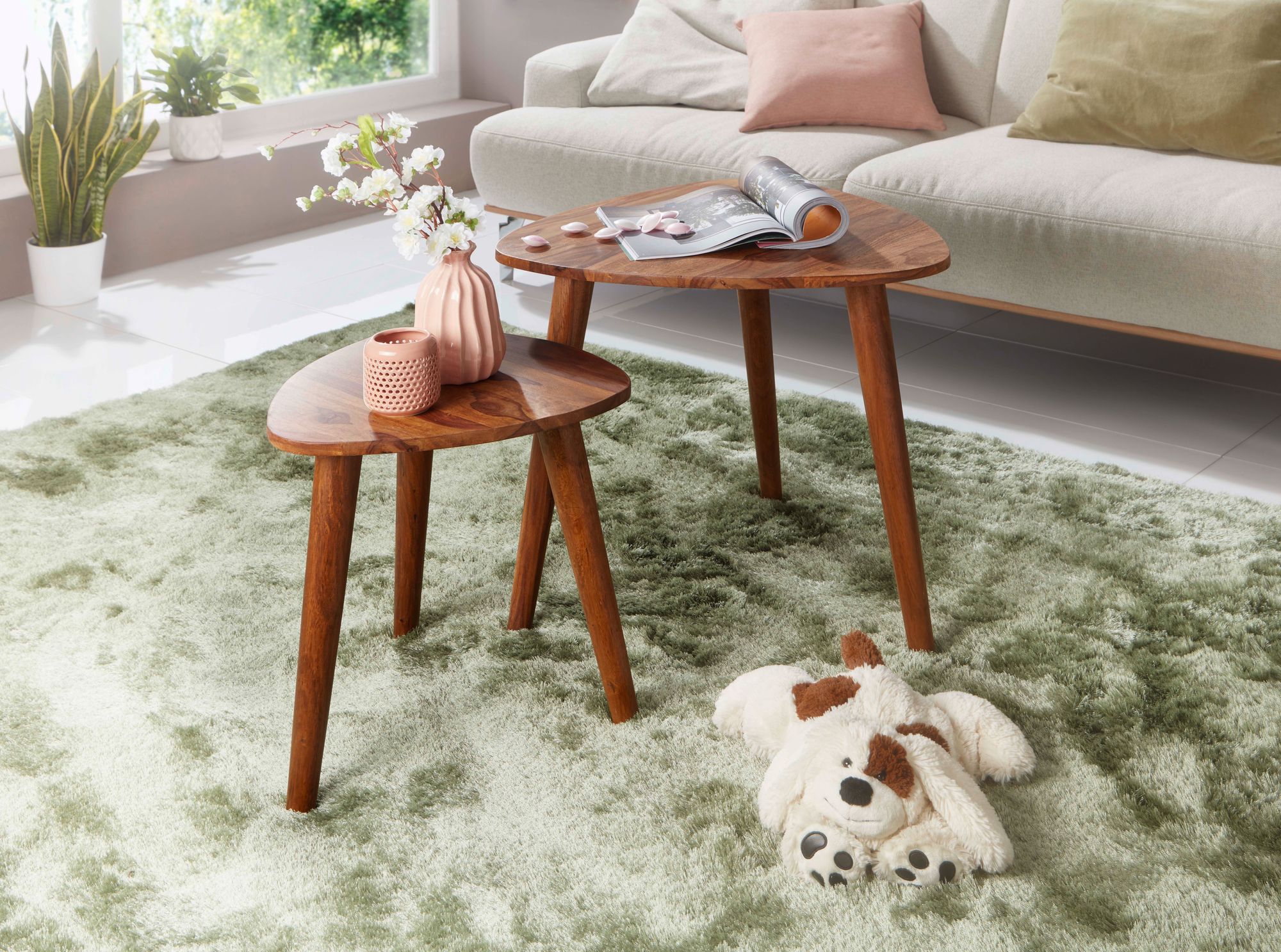 FineBuy Design Satztisch FB51391 Sheesham Massivholz Beistelltisch 2er Set Klein, Couchtisch Set 2 Holz Tische, Massivholz Wohnzimmertisch, Schmaler Sofatisch Ablagetisch | Farbe: Braun FineBuy Design Satztisch FB51391 Sheesham Massivholz Beistelltisch 2er Set Klein, Couchtisch Set 2 Holz Tische, Massivholz Wohnzimmertisch, Schmaler Sofatisch Ablagetisch | Farbe: Braun