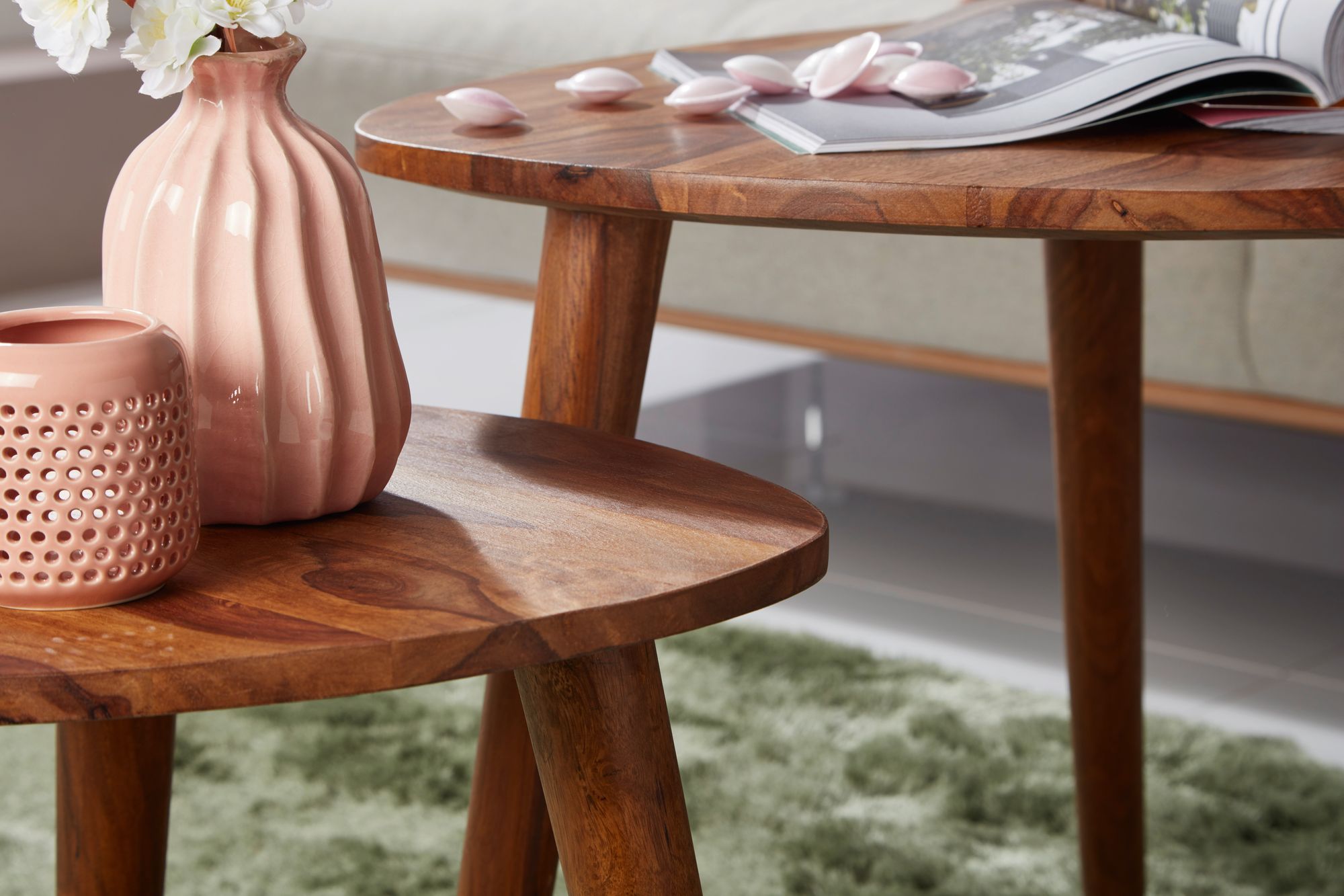 FineBuy Design Satztisch FB51391 Sheesham Massivholz Beistelltisch 2er Set Klein, Couchtisch Set 2 Holz Tische, Massivholz Wohnzimmertisch, Schmaler Sofatisch Ablagetisch | Farbe: Braun FineBuy Design Satztisch FB51391 Sheesham Massivholz Beistelltisch 2er Set Klein, Couchtisch Set 2 Holz Tische, Massivholz Wohnzimmertisch, Schmaler Sofatisch Ablagetisch | Farbe: Braun