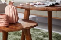 FineBuy 2er Set Beistelltisch Sheesham Holz Massiv Wohnzimmer Tisch Couchtisch – Ansicht 5