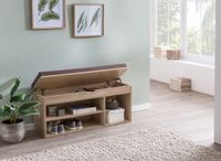 FineBuy Schuhbank 104x51x32 cm Garderobenbank Sitzbank Stoff Flurbank – Ansicht 2