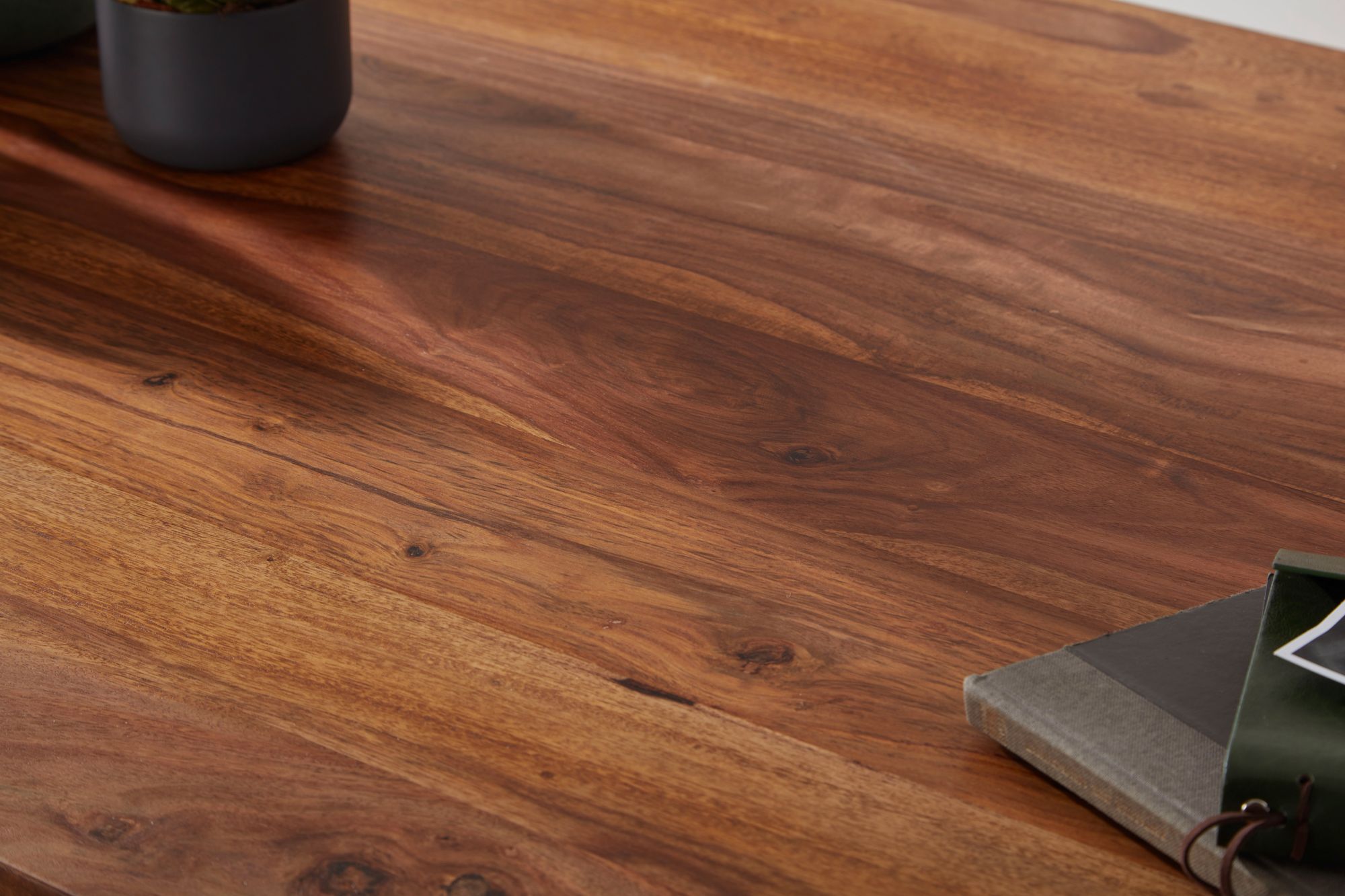 FineBuy Esszimmertisch Sheesham Massivholz Tisch, Designer Küchentisch Holz, Massiver Holztisch rustikal, Speisetisch massives Echt-Holz modern | Farbe: Braun