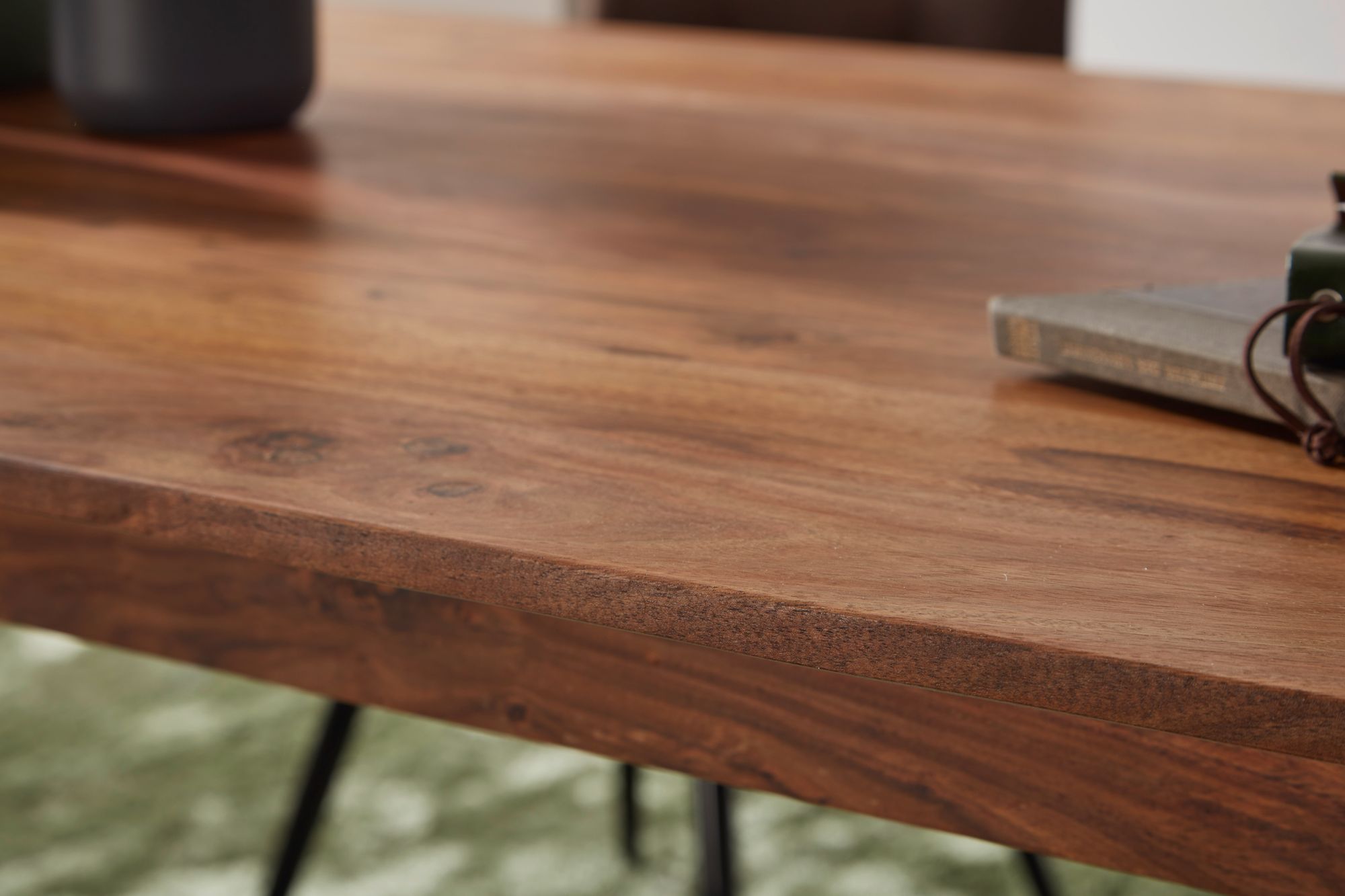 FineBuy Esszimmertisch Sheesham Massivholz Tisch, Designer Küchentisch Holz, Massiver Holztisch rustikal, Speisetisch massives Echt-Holz modern | Farbe: Braun