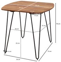 FineBuy Esszimmertisch Esstisch mit Metallbeinen Tisch Massivholz Holztisch – Ansicht 3