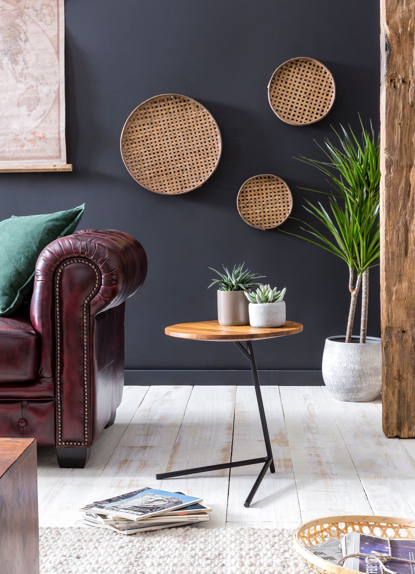 FineBuy Beistelltisch rund 40x46x40 cm Sheesham Metall Couchtisch Industrial Style Echtholz, Holztisch Sofatisch Metallbeine, Anstelltisch Dekotisch | Farbe: Braun FineBuy Beistelltisch rund 40x46x40 cm Sheesham Metall Couchtisch Industrial Style Echtholz, Holztisch Sofatisch Metallbeine, Anstelltisch Dekotisch | Farbe: Braun