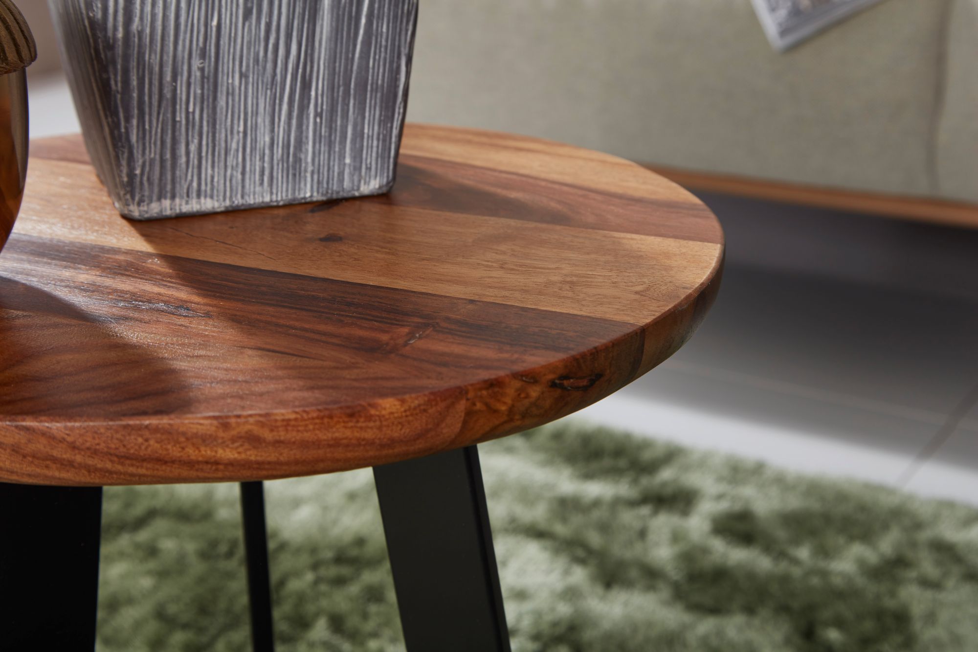 FineBuy Beistelltisch SV51462 Sheesham Holz Metall Couchtisch, Industrial Style Echtholz Hocker Wohnzimmer, Holztisch Sofatisch Metallbeine, Anstelltisch Dekotisch Rosenholz | Farbe: Braun FineBuy Beistelltisch SV51462 Sheesham Holz Metall Couchtisch, Industrial Style Echtholz Hocker Wohnzimmer, Holztisch Sofatisch Metallbeine, Anstelltisch Dekotisch Rosenholz | Farbe: Braun