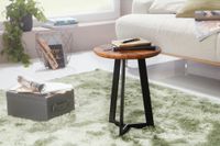 FineBuy Beistelltisch SV51462 Sheesham Holz Metall Industrial Telefontisch – Ansicht 2