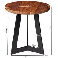 FineBuy Beistelltisch SV51462 Sheesham Holz Metall Industrial Telefontisch – Ansicht 3