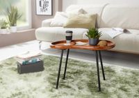 FineBuy Couchtisch SV51466 Sheesham Tisch mit Metallbeinen Retro Sofatisch klein – Ansicht 2
